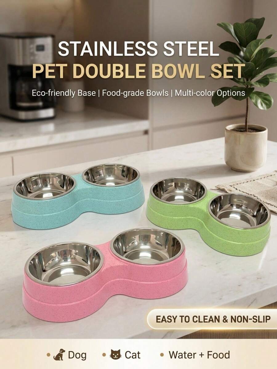 PETSIN Dual Use Stainless Steel Pet Bowl 100ml Dog Water Dispenser Food Bowl, Suitable For Plastic Pet Bowls For Cats And Dogs - 100ml - View 1
