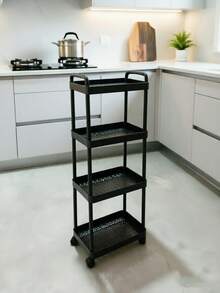 1 pièce Chariot à roulettes Étagère de rangement pour salle de bain Multi-couches Mobile Organisateur de collation, Convient pour la cuisine et la salle de bain Fêtes, nouvelle session, Thanksgiving, Saint-Valentin et autres occasions, est un choix de cadeau idéal, pratique et élégant, économise de l'espace, est un plan de stockage domestique nécessaire pour les résolutions du Nouvel An. - Multicolore - Voir 4