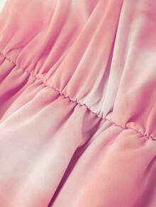 GlowEve Women's Gradient Pattern Cinched Waist A-Line Charming Elegant Daily Vacation Commute Fashion Date French Street Retro Versatile Spring Summer Gradient Pale Yellow New Long Cami Dress - Pink - View 5
