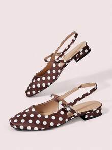 CUCCOO DOLLMOD Women's High Heel Pumps, Graduation Heel, Prom Heels For Summer Spring Shoes Spring Break Easter For Christmas Spring Shoes - Brown Dot - View 5