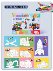 MINKOJA Set Puzzle Stiker Geometris, 5 Tema Hewan Dinosaurus Lautan Lalu Lintas Buah, Kit Kerajinan Stiker Bentuk Pencocokan Angka, Mainan Aktivitas Edukasi Motorik Halus Montessori, Hadiah Pembelajaran untuk Anak Laki-laki Perempuan Usia 3+ - MultiWarna - View 9