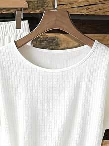 SHEIN Clasi White Women's Shirt With Tie Bow And Loose Straight Leg Pants 2pcs Set - White - View 3