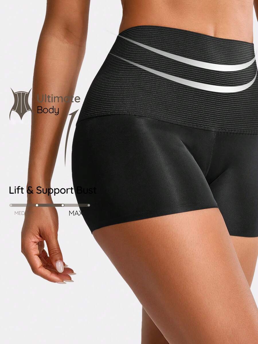 SHAPORA Women's Solid Color High Waist Shaping Underwear - Black - View 1