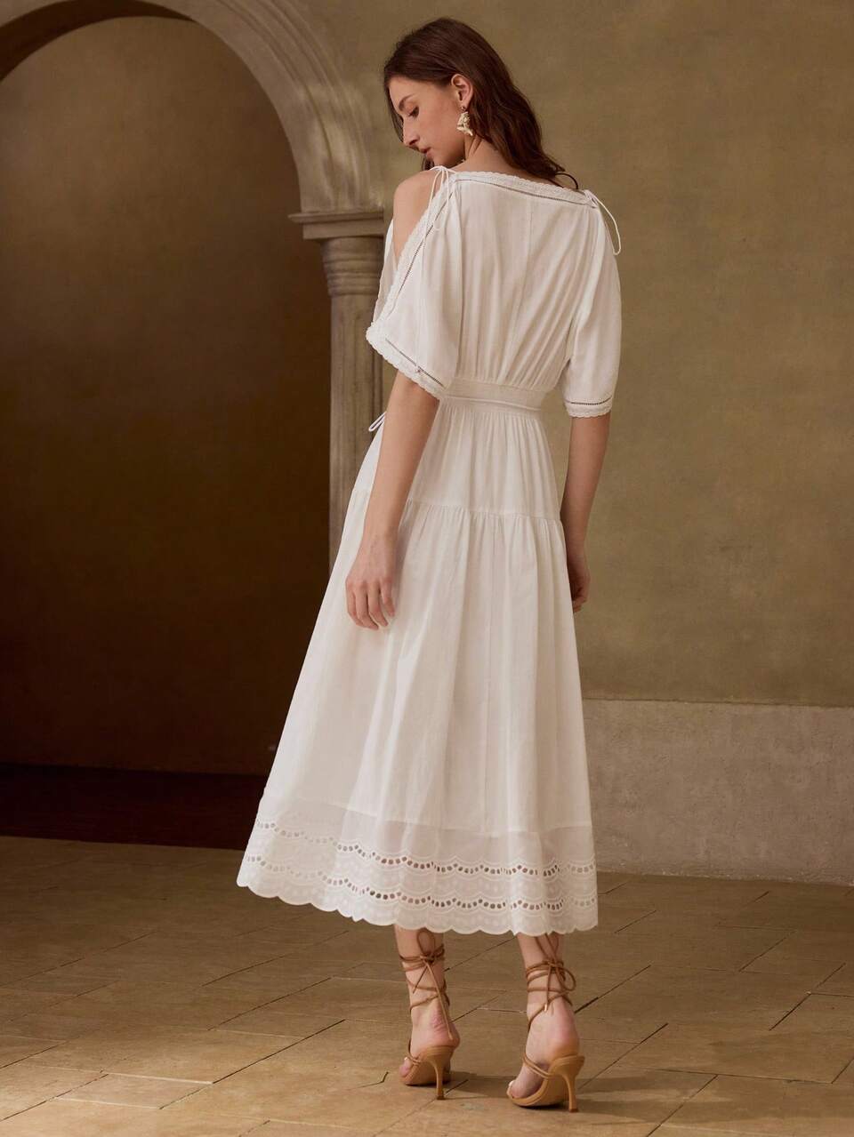 SPRING/SUMMER WOMEN'S COTTON EMBROIDERED DRESS