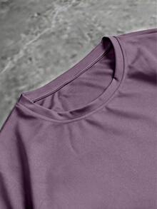 Gym Rark Men's Letter Print Crew Neck Short Sleeve Sports T-Shirt, Gym - Purple - View 4