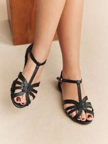 Rosivie Women's Casual Versatile Flat Sandals, Summer - Black - View 8
