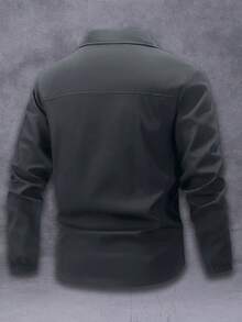 Manfinity Homme Chaqueta casual versátil de unicolor para hombre, ideal para ir al trabajo - Gris Oscuro - Ver 5