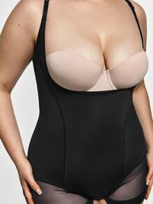 SHAPORA 1 bộ đồ định hình vóc dáng cỡ lớn dành cho nữ, áo liền thân ôm eo gợi cảm với dây đeo có thể điều chỉnh, phù hợp cho mặc hàng ngày và các dịp lễ hội. - màu đen - Xem 4