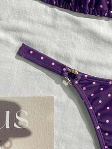Swim Mod 26SS Spring/Summer Vacation Beach High-End Sexy Polka Dot Swimsuit Two Pieces Set - Multicolor - View 7