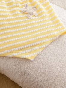 Souflis Souflis Baby Girl Starfish Pattern Yellow Striped Asymmetrical Hem Cami Top And Shorts Set - Yellow - View 5