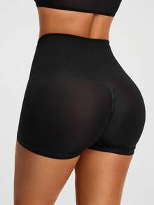 SHAPORA Shorts tipo pantalón para moldeamiento del Body de color liso y sencillo para damas, pantys - Negro - Ver 4