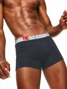 EasyFave 5pcs/Pack Men's Letter Print Boxer Briefs - Multicolor - View 4