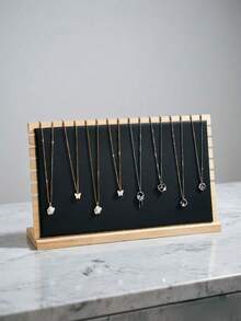 Rak pajangan perhiasan dengan kompartemen penyimpanan liontin dan kalung. Ini adalah barang pajangan yang cocok untuk musim kembali ke sekolah, menampilkan gaya kelas atas yang modis dan mewah. Sangat disukai banyak orang. - Hitam - View 8
