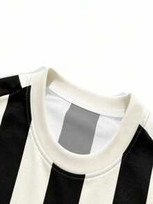 Manfinity Hypemode Men's Striped Letter Print Short Sleeve T-Shirt - Multicolor - View 4