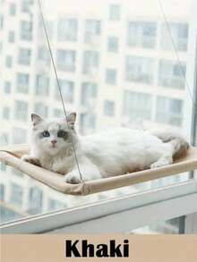 PETSIN 一体式猫吊床，悬挂式猫床，窗户宠物床，适用于猫、小型犬，阳光充足的窗台座椅，带安装支架和毯子，承重5公斤，宠物配件 - 寬度35-40/32    長度55/49 - 查看 22