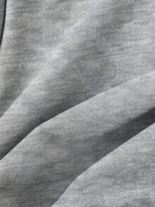 SHEIN 青少年女孩襯衫領拼接拼接裝飾蝴蝶結套頭長袖鬆緊衛衣 秋冬款 - 灰色 - 查看 7
