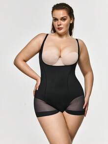 SHAPORA 1 bộ đồ định hình vóc dáng cỡ lớn dành cho nữ, áo liền thân ôm eo gợi cảm với dây đeo có thể điều chỉnh, phù hợp cho mặc hàng ngày và các dịp lễ hội. - màu đen - Xem 5