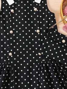 SHEIN 少女編織圓點圓領無袖休閒洋裝附斜背包 - 彩色 - 查看 7
