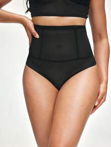 SHAPORA 1pc Women's Black Sheer Shapewear Bottom - Black - View 4