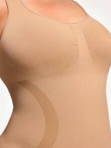 SHAPORA Top de camisola acanalada unicolor talla grande para mujer - Albaricoque - Ver 6