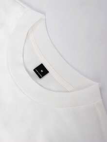 STYNVO Men's Letter Print Minimalist Versatile Crew Neck T-Shirt For Daily Wear - White - View 4