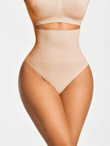 SHAPORA Tanga moldeador de cintura alta con botones laterales - Albaricoque - Ver 2