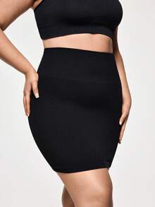 SHAPORA Seamless High Waist Slimming Skirt With Safety Shorts, Sexy Tight Fitting Bodycon Skirt, Lift Buttocks & Waist Shaping Dress - Black - View 6