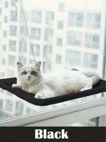 PETSIN 一体式猫吊床，悬挂式猫床，窗户宠物床，适用于猫、小型犬，阳光充足的窗台座椅，带安装支架和毯子，承重5公斤，宠物配件 - 寬度35-40/32    長度55/49 - 查看 30