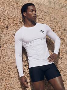 Palasendo Men's Simple Casual Surfing T-Shirt, Fashion & Everyday Wear,Hawaiian - White - View 4