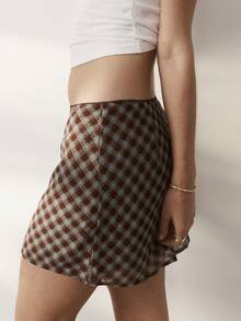 Aralina Women's Plaid Casual Versatile Daily Outing Skirt - Multicolor - View 3