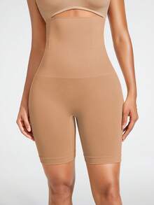 SHAPORA 1pc Apricot Color Minimalist Shapewear Pants - Apricot - View 3