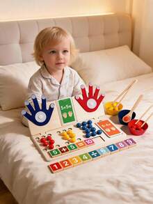 MINKOJA MINKOJA Montessori Learning Toys For Toddlers, Finger Counting Math Toys, Number Counting Blocks, Wooden Educational Math Toys For Kids - Multicolor - View 3
