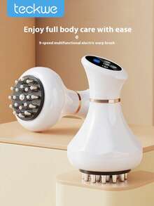 Teckwe Wireless Handheld Electric Scraping Massage Device, Suitable For The Whole Body,  Features 9 Levels Of Intensity Adjustment, Comes With A Heated Base, Suitable For Massage Of Legs, Abdomen, Neck, And Shoulders 1200mAh - Multicolor - View 1
