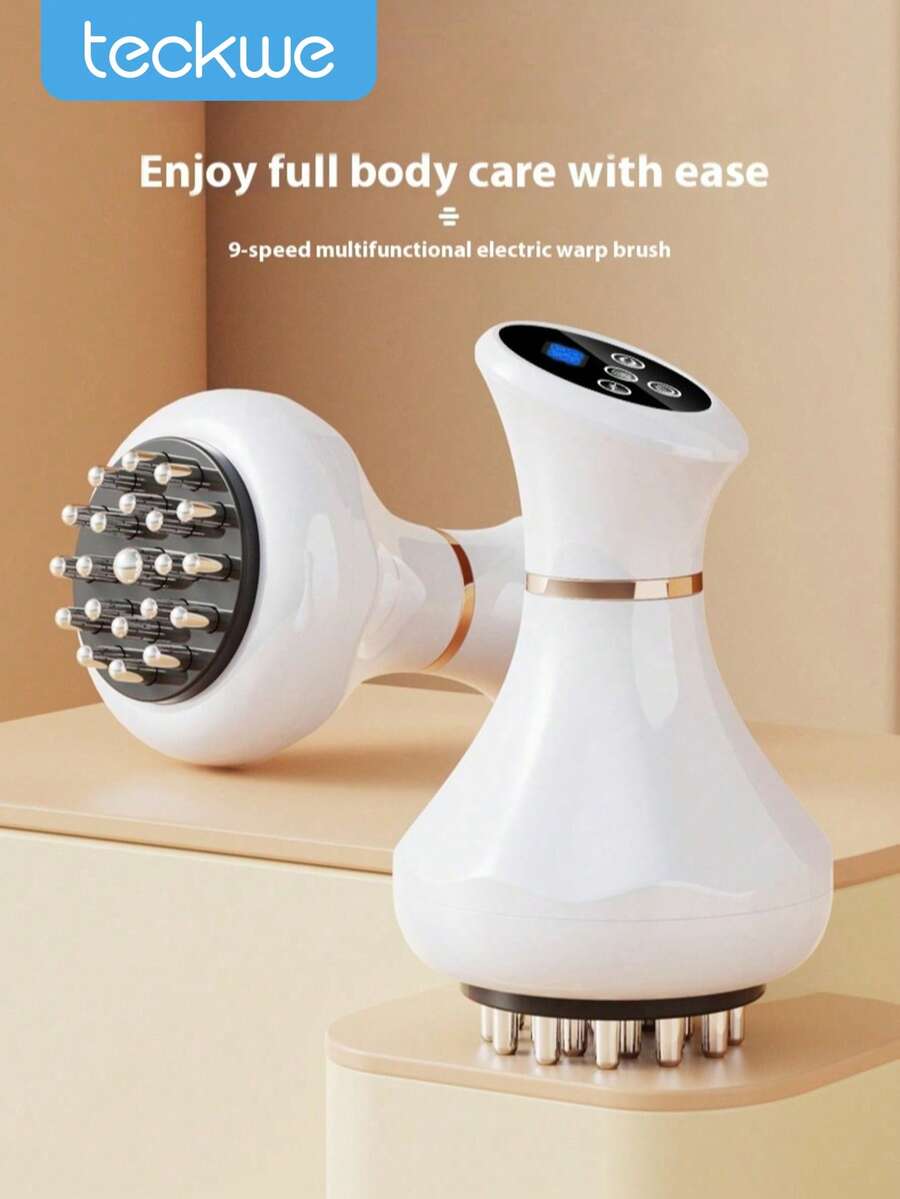 Teckwe Wireless Handheld Electric Scraping Massage Device, Suitable For The Whole Body, Features 9 Levels Of Intensity Adjustment, Comes With A Heated Base, Suitable For Massage Of Legs, Abdomen, Neck, And Shoulders 1200mAh - Multicolor - View 1