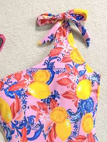Soleia Women's Lemon Print One-Piece Swimsuit, Vacation Style - Multicolor - View 4