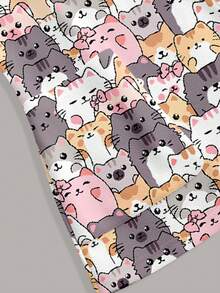 PopScrub Women's Scrub Uniform Top With Cute Cat Print Pattern, Suitable For Children, Pet Hospitals, Work Commute Scrub Uniform - Multicolor - View 4