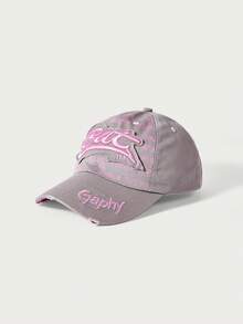 Glisma 1pc Outdoor Couple Hip Hop Baseball Cap, Sun Protection Snapback Hat With BAT, GAPHY, GRAPHY Embroidery, Fashionable Casual Contrast Color Design - Multicolor - View 6