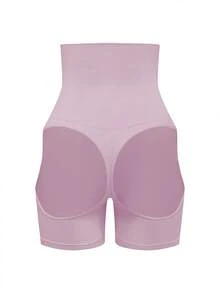 SHEIN Bas sculptant taille haute unicolore pour femmes avec découpes ajourées - Parme - Voir 5