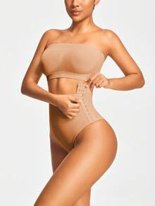SHAPORA Bragas moldeadoras de unicolor para uso diario casual de mujer - Albaricoque - Ver 2