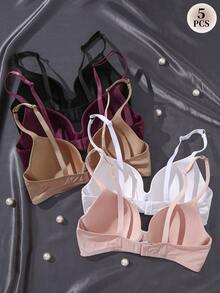 NudeFit Women's Underwire Casual Comfortable Bra 5pcs/Set - Multicolor - View 2