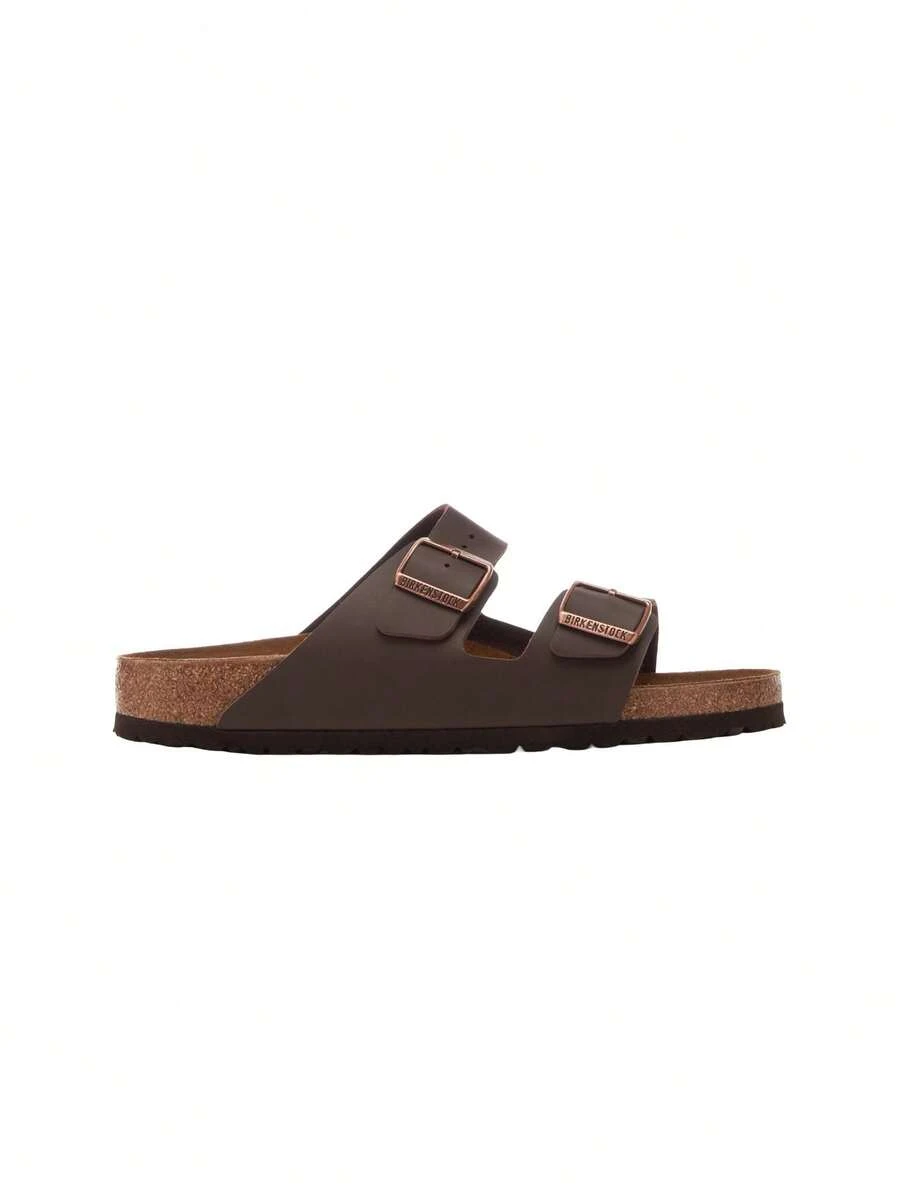 Birkenstock صنادل نسائية مسطحة أريزونا بيركو-فلور عادية باللون البني الداكن 51701 - Dark Brown - مشاهدة 1