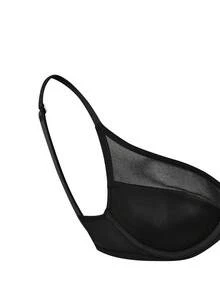SHAPORA Thin Mesh Splicing Sexy Lingerie, Supportive Underwire Bra For Large Bust, Lift & Enhance Cleavage, Prevent Sagging - Black - View 3