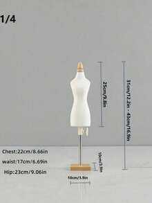 1 pieza Miniatura de maniquí humano de costura con base cuadrada, accesorios de enseñanza para exhibición de ropa - Beige - Ver 11