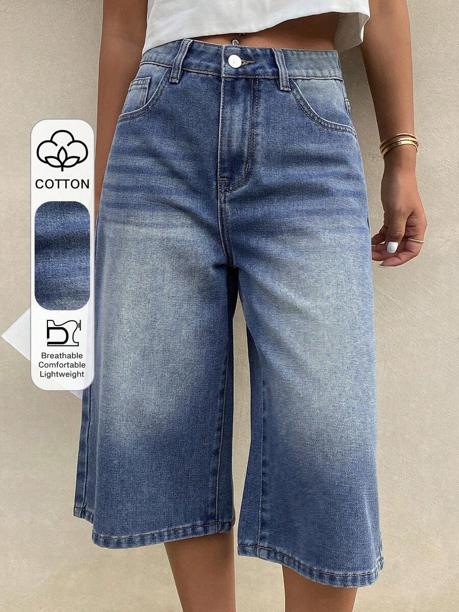 DAZY Women's Loose Casual Retro Denim Shorts, Summer New Arrival - Blue - View 1