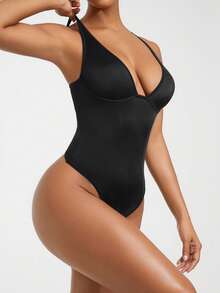 SHAPORA Body fajas unicolor con aro - Negro - Ver 5