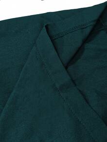 EMERY ROSE Plus Size Women's Solid Color Casual Loose Pocket Shorts - Dark Green - View 5