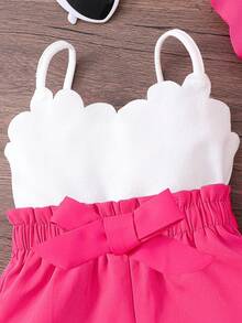 Emery Rose Kids Emery Rose Kids 2 件套女婴纯色针织夹克和针织连体衣（带帽子） - 玫紅色 - 查看 5