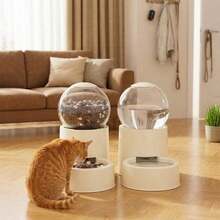 Tempat Makan & Minum Otomatis untuk Hewan Peliharaan, Wadah Makanan & Minum Berbentuk Bola, Dispenser Otomatis, Transparan, Krem, Dekorasi Rumah - 0,8 liter - View 9