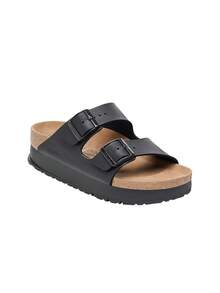 Birkenstock Arizona PAP Flex Platform Birko-Flor Women's Flat Sandals Black 1027395 - Black - View 2