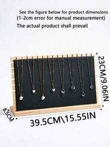 Rak pajangan perhiasan dengan kompartemen penyimpanan liontin dan kalung. Ini adalah barang pajangan yang cocok untuk musim kembali ke sekolah, menampilkan gaya kelas atas yang modis dan mewah. Sangat disukai banyak orang. - Hitam - View 12